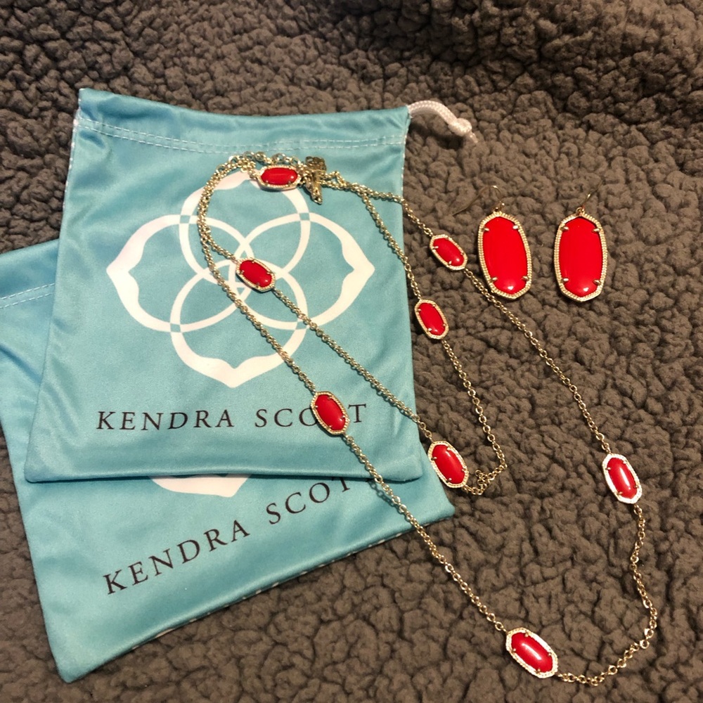 Kendra Scott Kellie necklace and Elle earrings